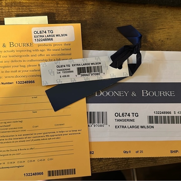 Dooney & Bourke Extra Large Wilson Tangerine - Picture 9 of 9